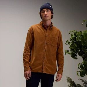 Alpine Men's Casual Button Down Shirt - Brown